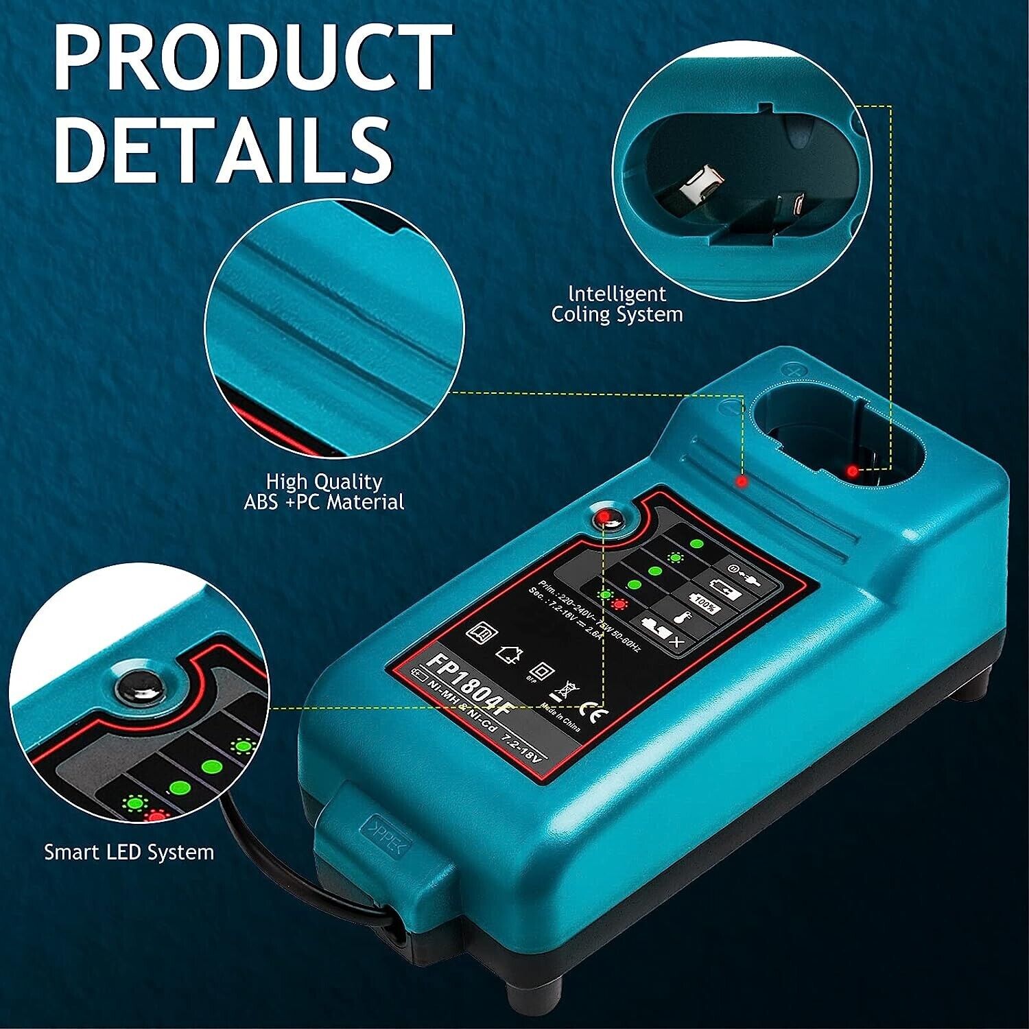 DC1804 DC1414F Charger for Makita 18V 14.4V 12V 9.6V Battery DC1804 DC1414F Charger for Makita 18V 14.4V 12V 9.6V Battery